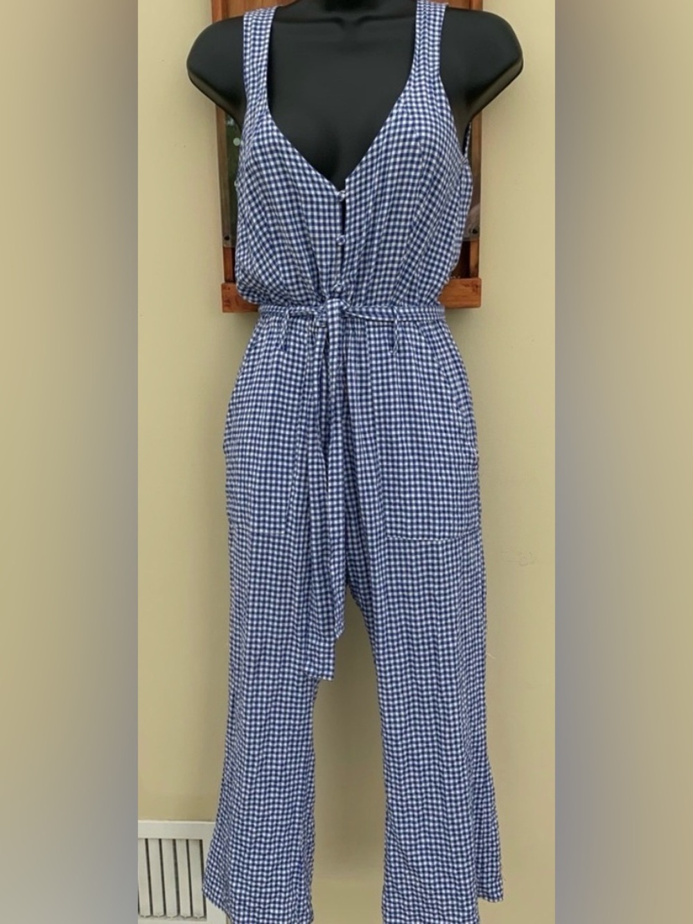 Skylar + Madison Blue Gingham Women's Jumpsuit 🌵Small